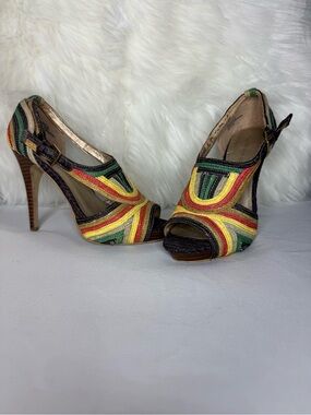 Shi by JOURNEYS Multicolor Strappy Peep-Toe High Heels